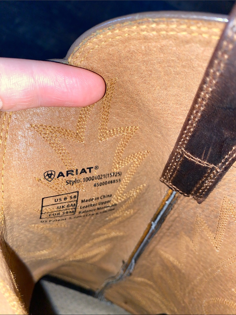 Ariat Distressed Brown Leather Western Boots with Stitch Detailing - Picture 8 of 9